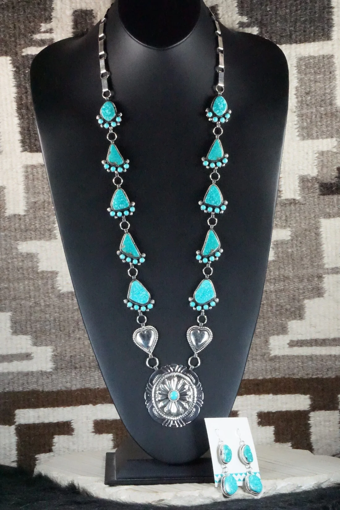 Turquoise & Sterling Silver Necklace and Earrings - Hemerson Brown - Image 14