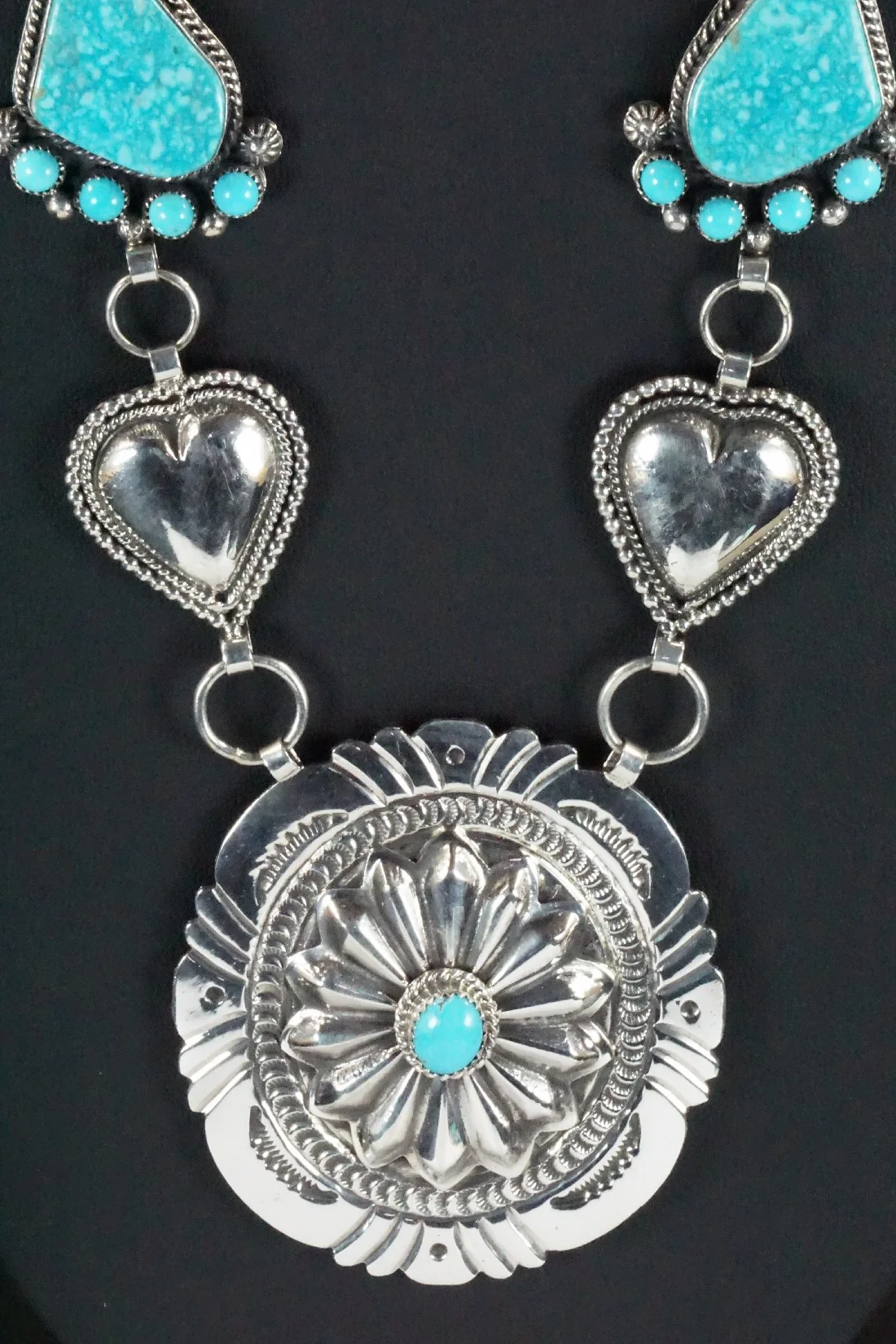 Turquoise & Sterling Silver Necklace and Earrings - Hemerson Brown - Image 6