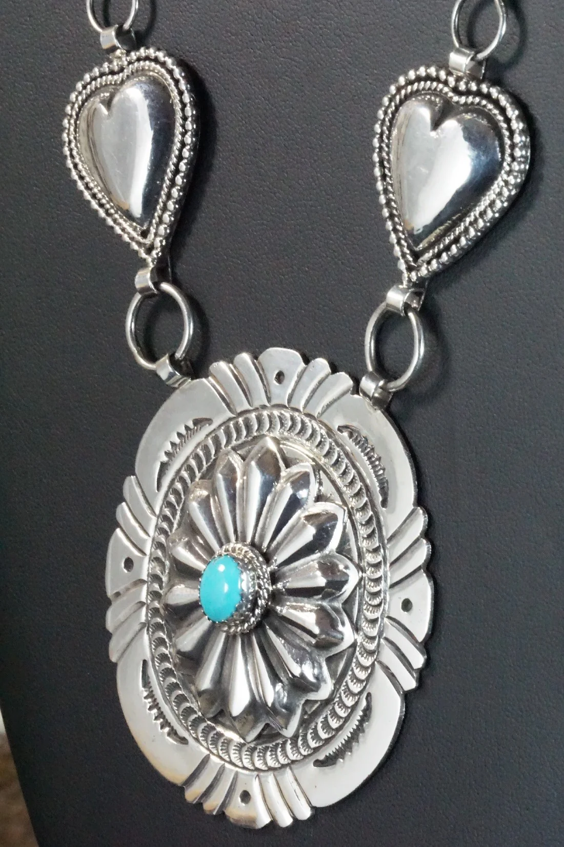 Turquoise & Sterling Silver Necklace and Earrings - Hemerson Brown - Image 7