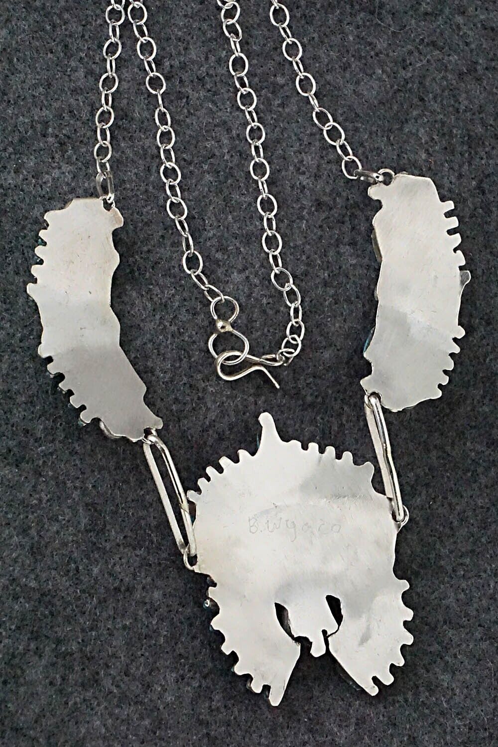 Turquoise & Sterling Silver Necklace and Earrings Set - Bernadette Wyaco - Image 11