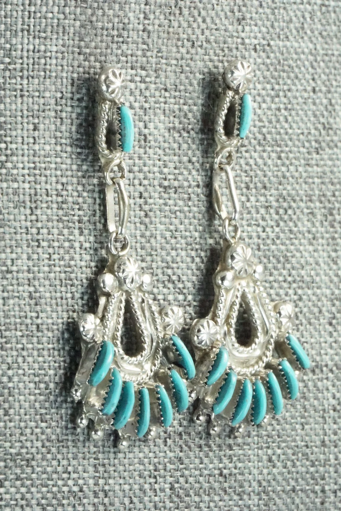 Turquoise & Sterling Silver Necklace and Earrings Set - Bernadette Wyaco - Image 10