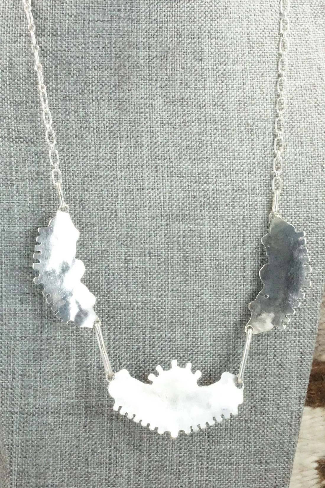 Turquoise & Sterling Silver Necklace and Earrings Set - Bernadette Wyaco - Image 15