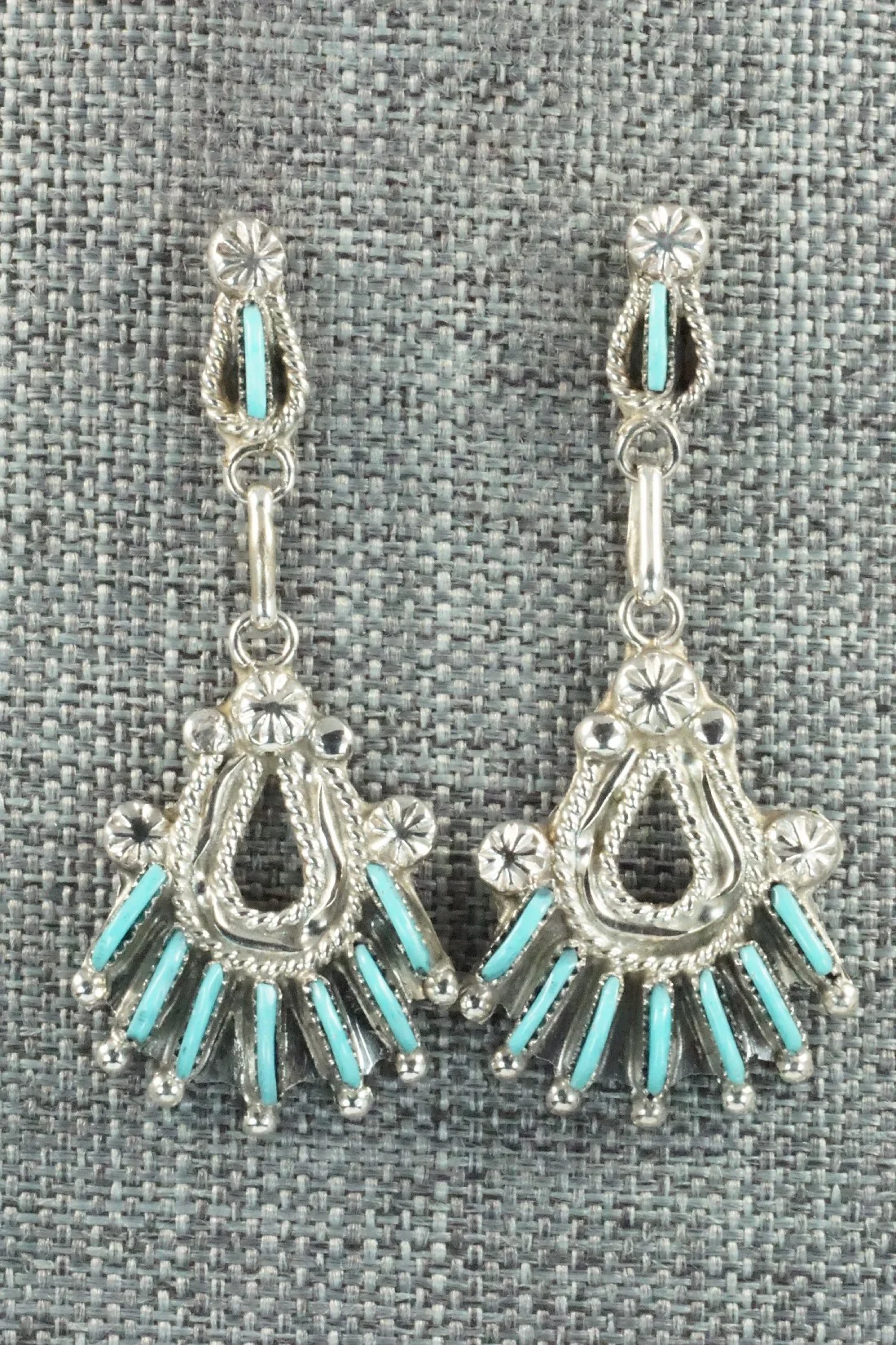 Turquoise & Sterling Silver Necklace and Earrings Set - Bernadette Wyaco - Image 4