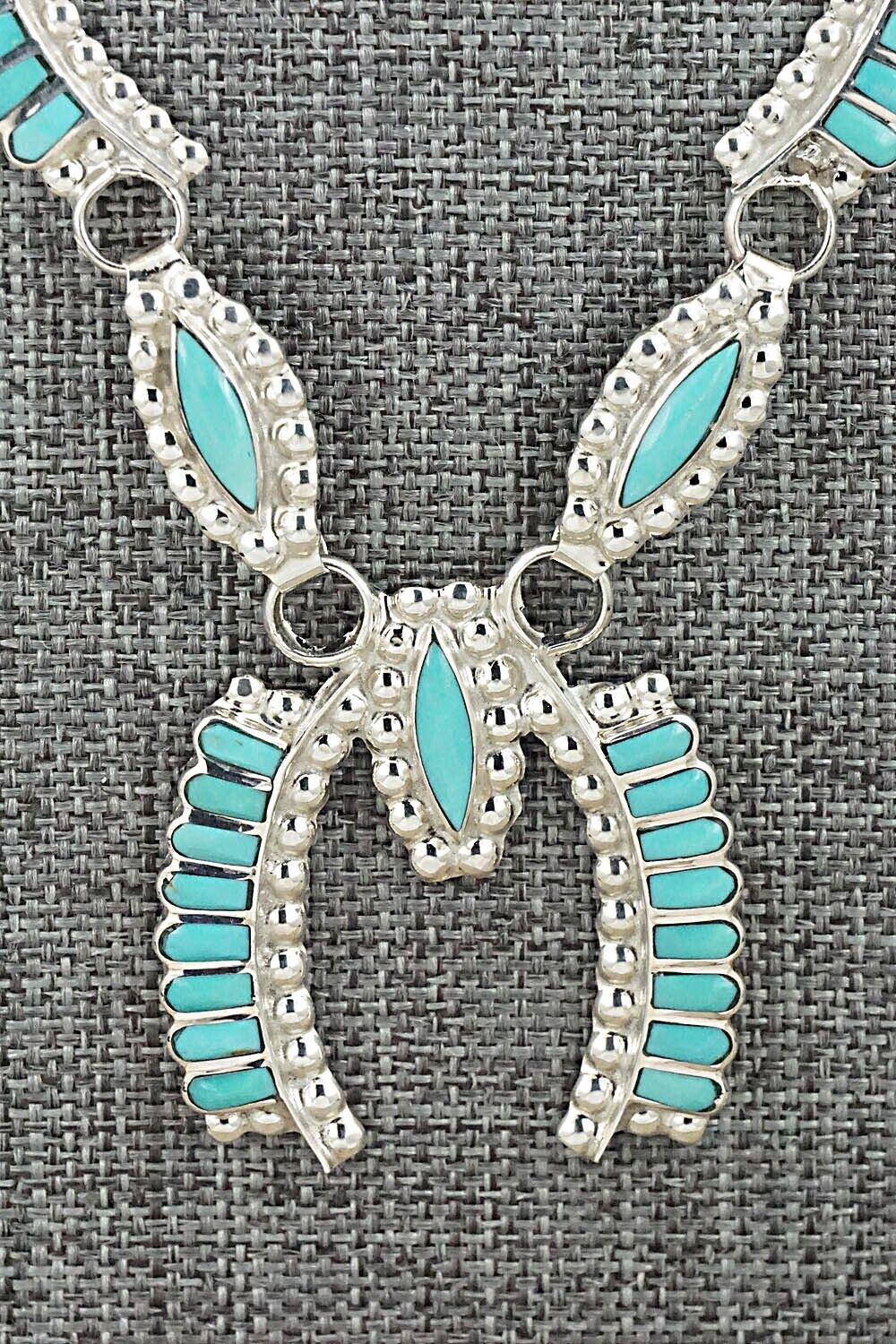 Turquoise & Sterling Silver Necklace and Earrings Set - Lucy Sheeyka - Image 4