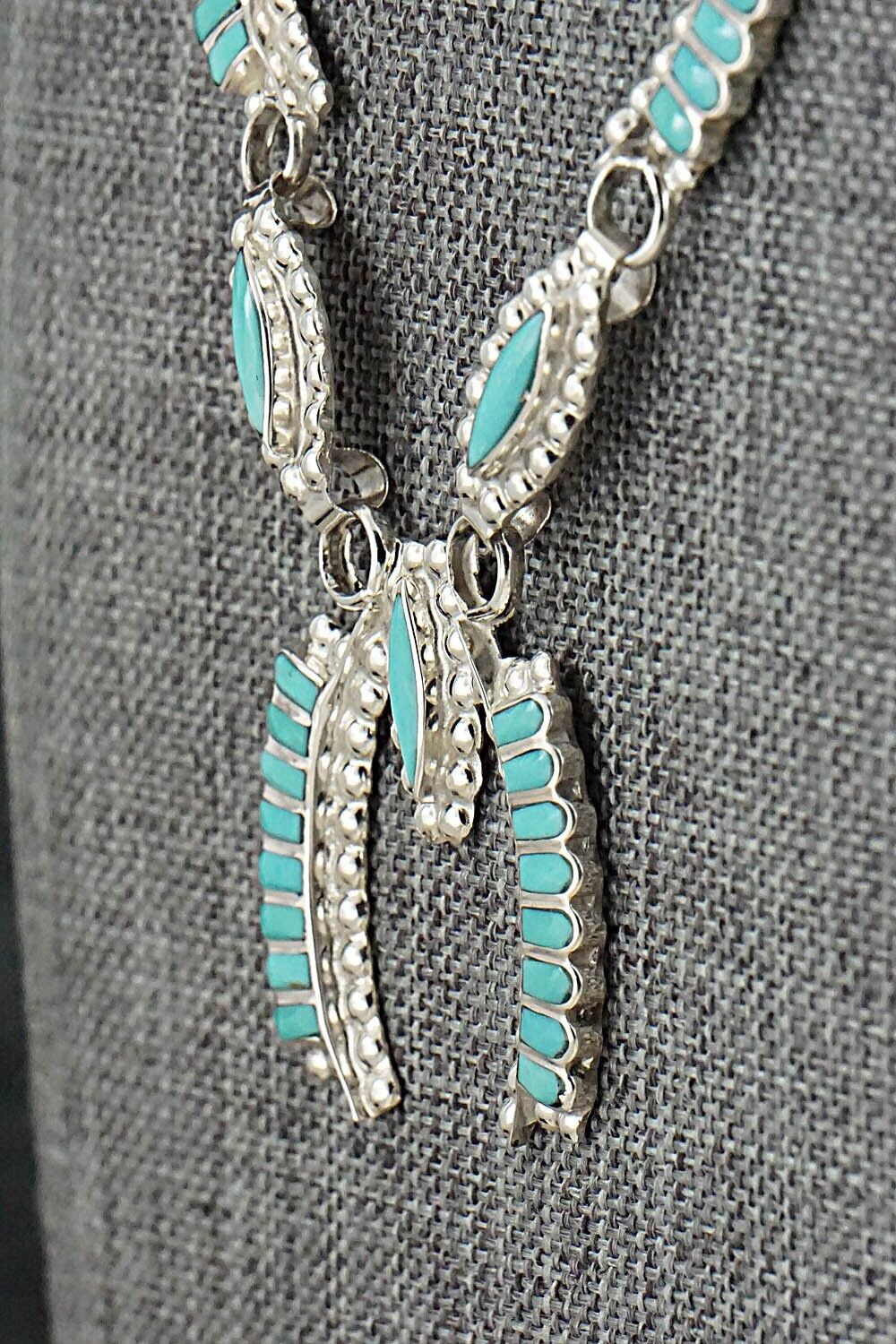 Turquoise & Sterling Silver Necklace and Earrings Set - Lucy Sheeyka - Image 7