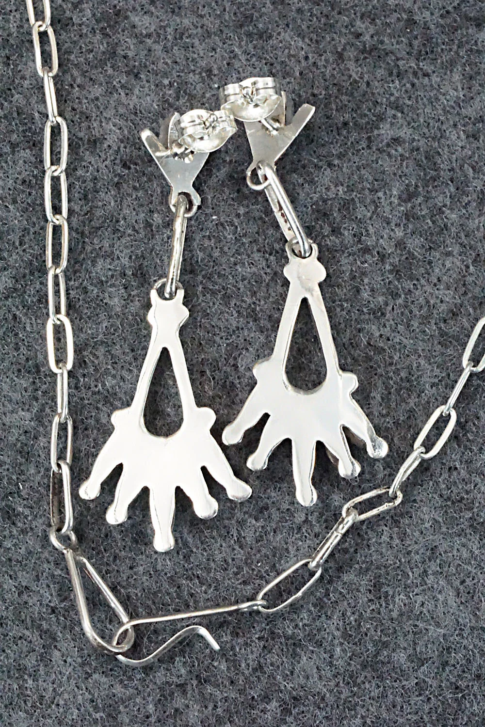 Turquoise & Sterling Silver Necklace and Earrings Set - Rena Cachini - Image 9