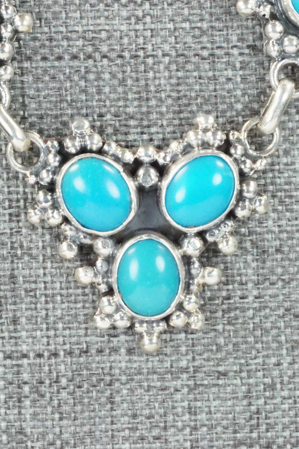 Turquoise & Sterling Silver Necklace and Earrings Set - Roie Jaque - Image 5