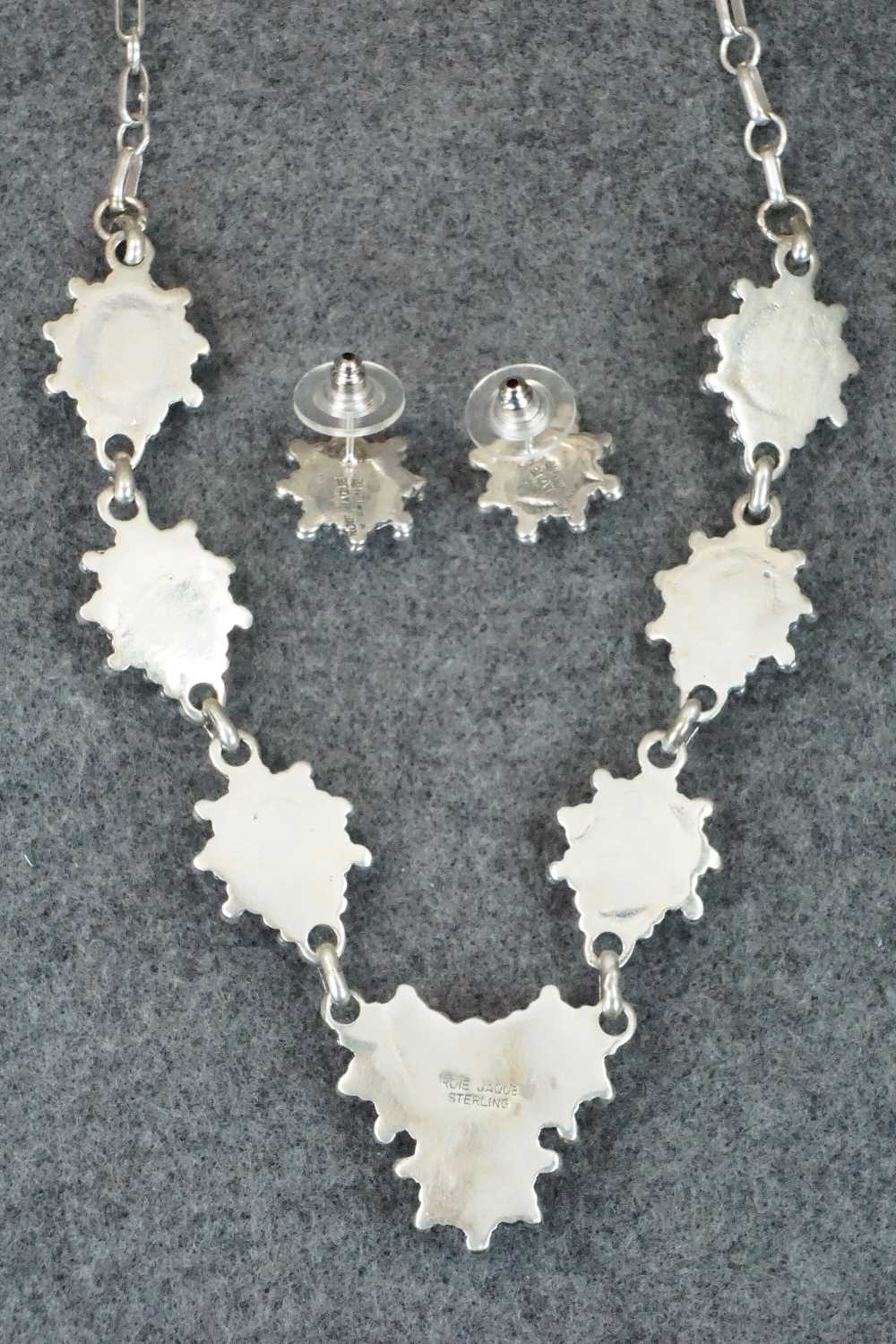 Turquoise & Sterling Silver Necklace and Earrings Set - Roie Jaque - Image 6