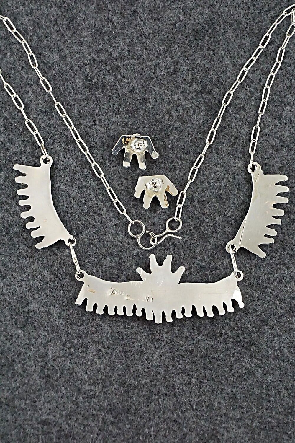 Turquoise & Sterling Silver Necklace and Earrings Set - Veronica Yawakia - Image 11