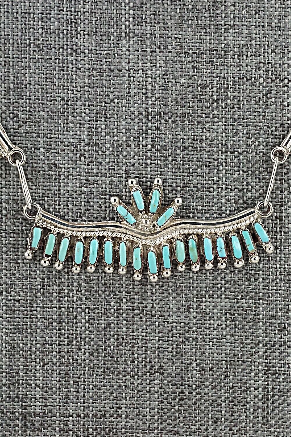Turquoise & Sterling Silver Necklace and Earrings Set - Veronica Yawakia - Image 4