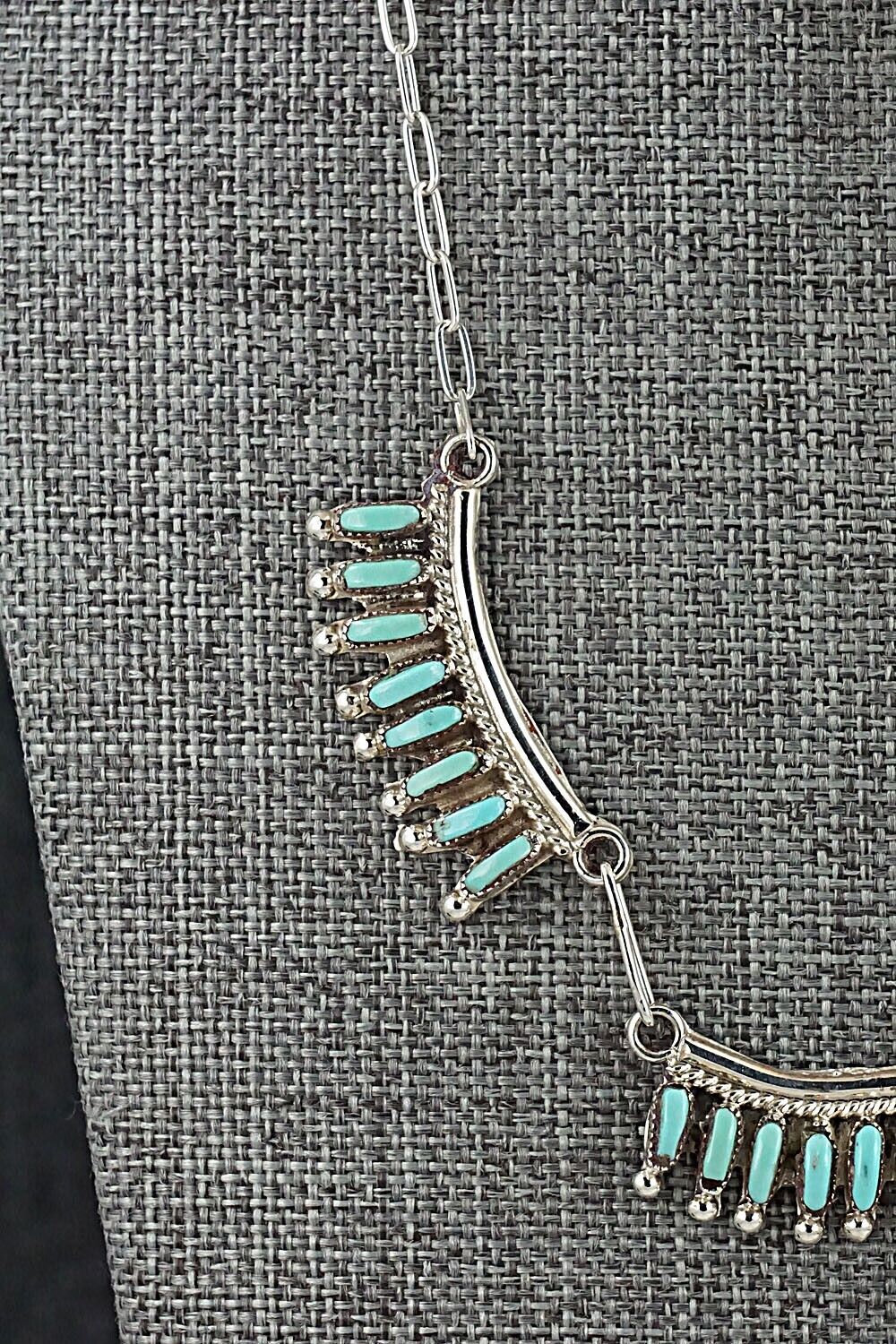 Turquoise & Sterling Silver Necklace and Earrings Set - Veronica Yawakia - Image 5