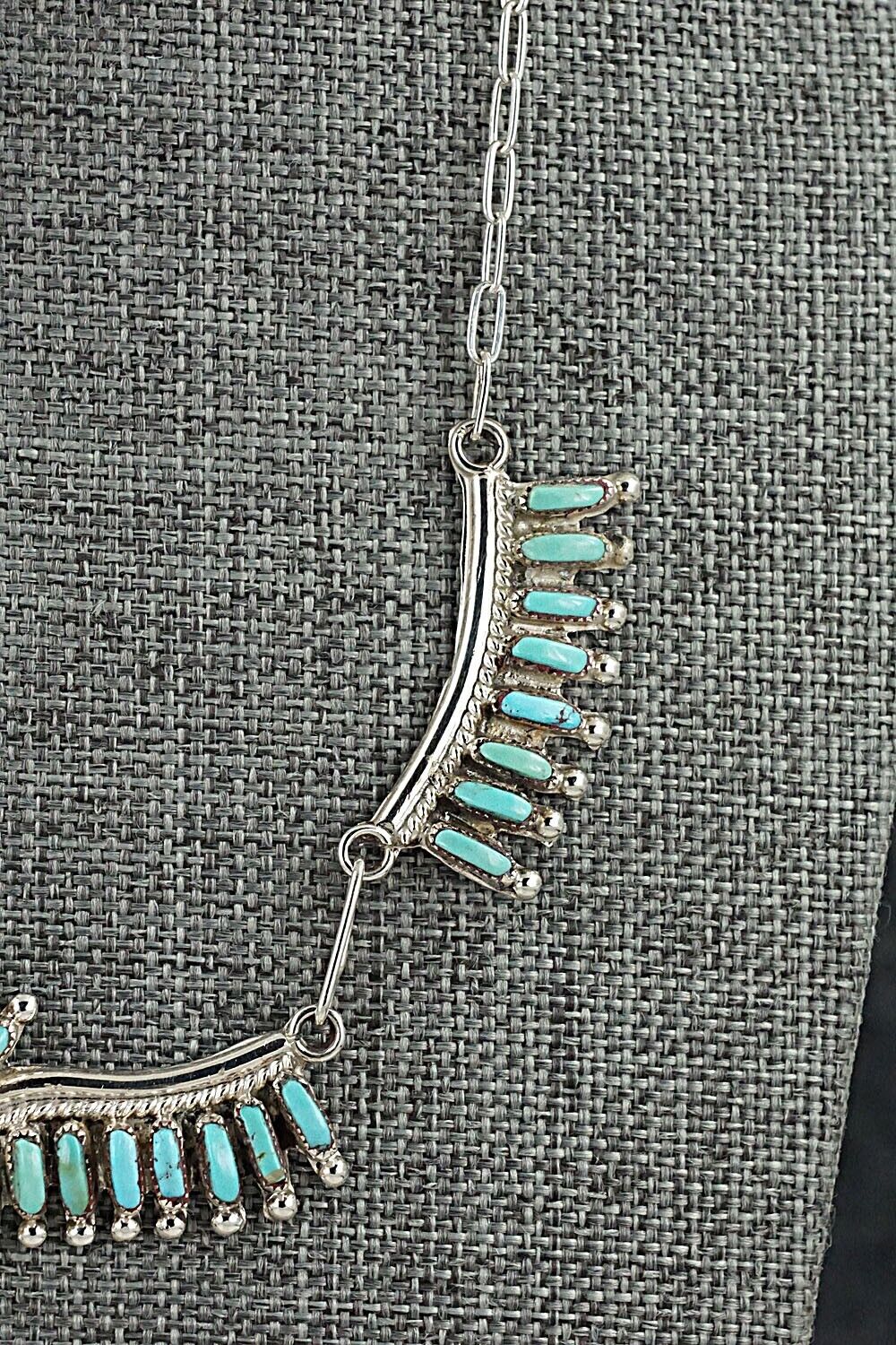 Turquoise & Sterling Silver Necklace and Earrings Set - Veronica Yawakia - Image 6