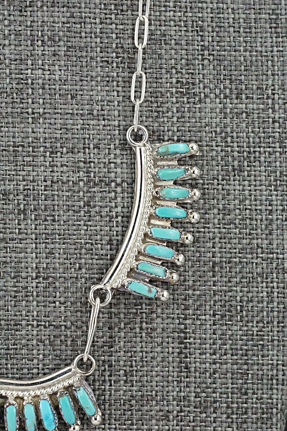 Turquoise & Sterling Silver Necklace and Earrings Set - Veronica Yawakia - Image 5