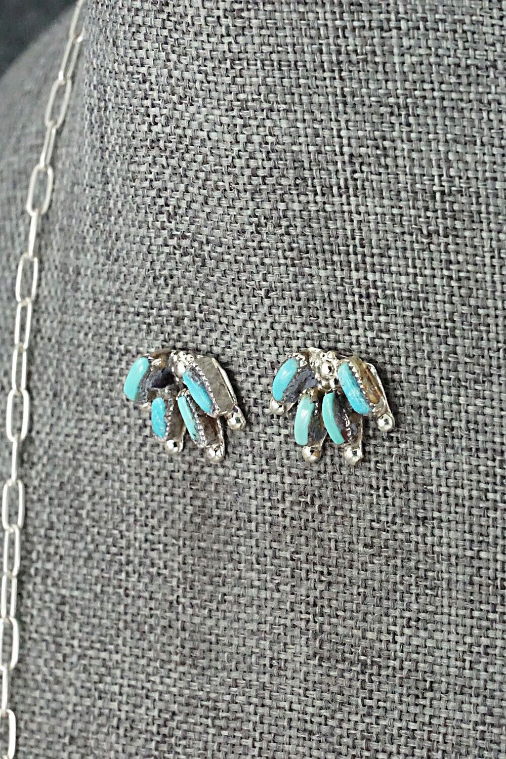 Turquoise & Sterling Silver Necklace and Earrings Set - Veronica Yawakia - Image 8