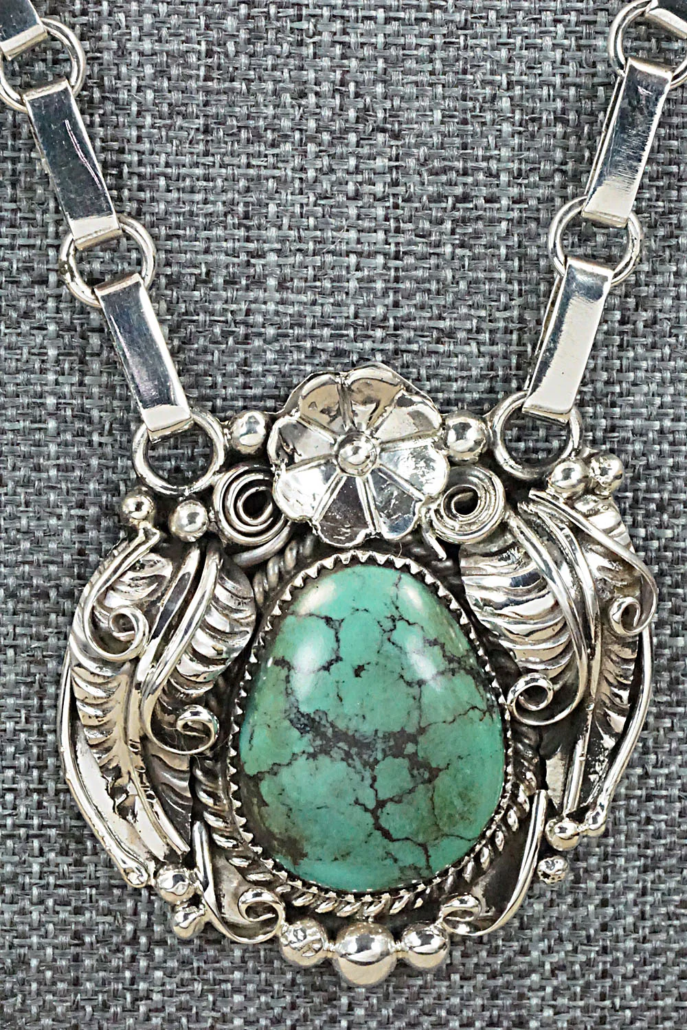 Turquoise & Sterling Silver Necklace & Earrings Set - Sandra Parkett - Image 6