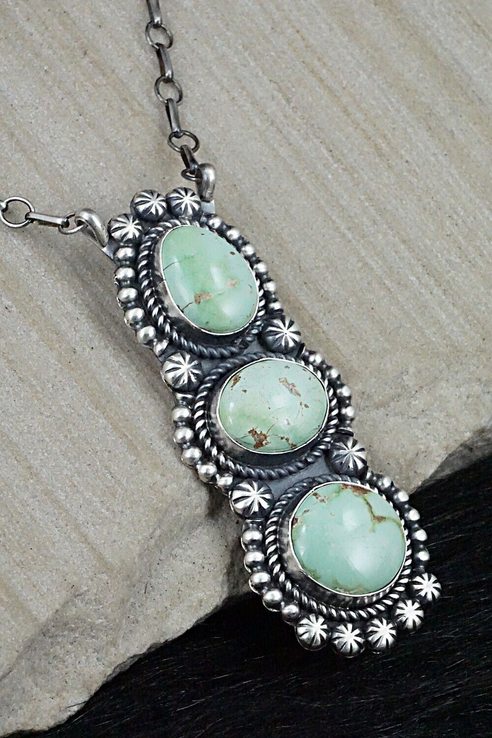 Turquoise & Sterling Silver Necklace - Jeff James - Image 7