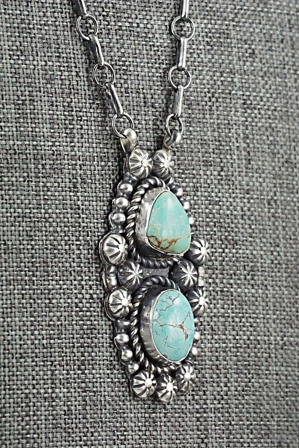 Turquoise & Sterling Silver Necklace - Jeff James - Image 3