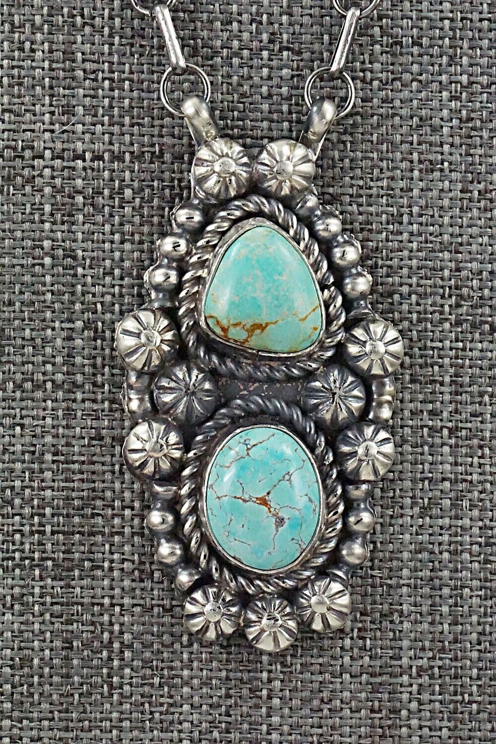 Turquoise & Sterling Silver Necklace - Jeff James - Image 6