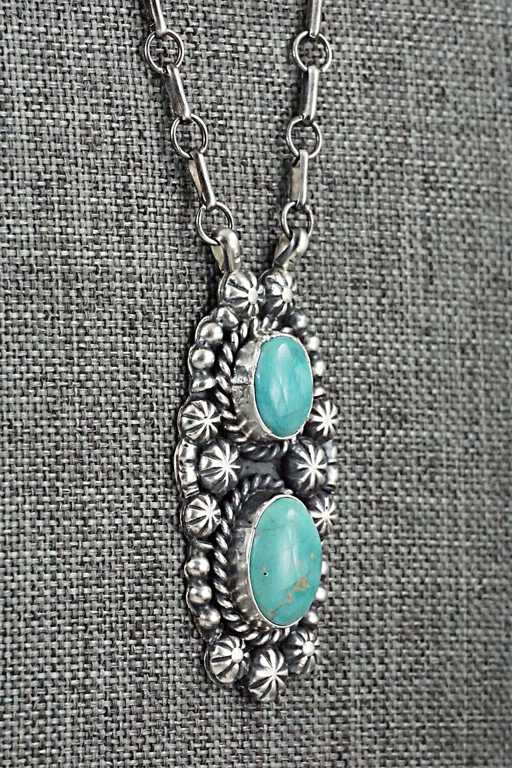 Turquoise & Sterling Silver Necklace - Jeff James - Image 3