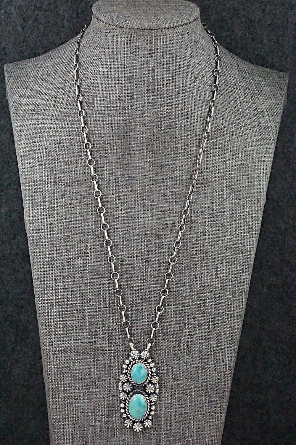 Turquoise & Sterling Silver Necklace - Jeff James - Image 4