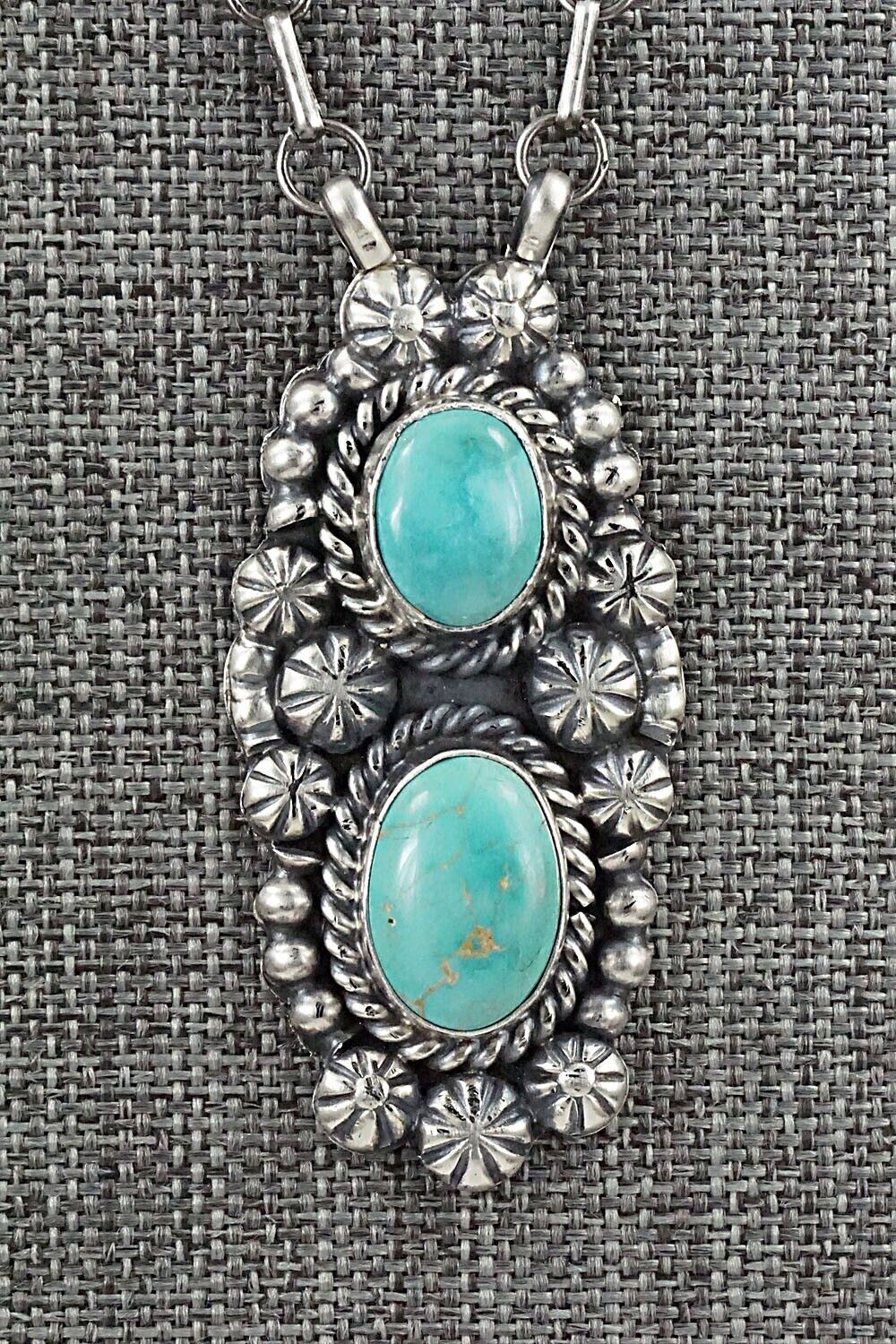 Turquoise & Sterling Silver Necklace - Jeff James - Image 6