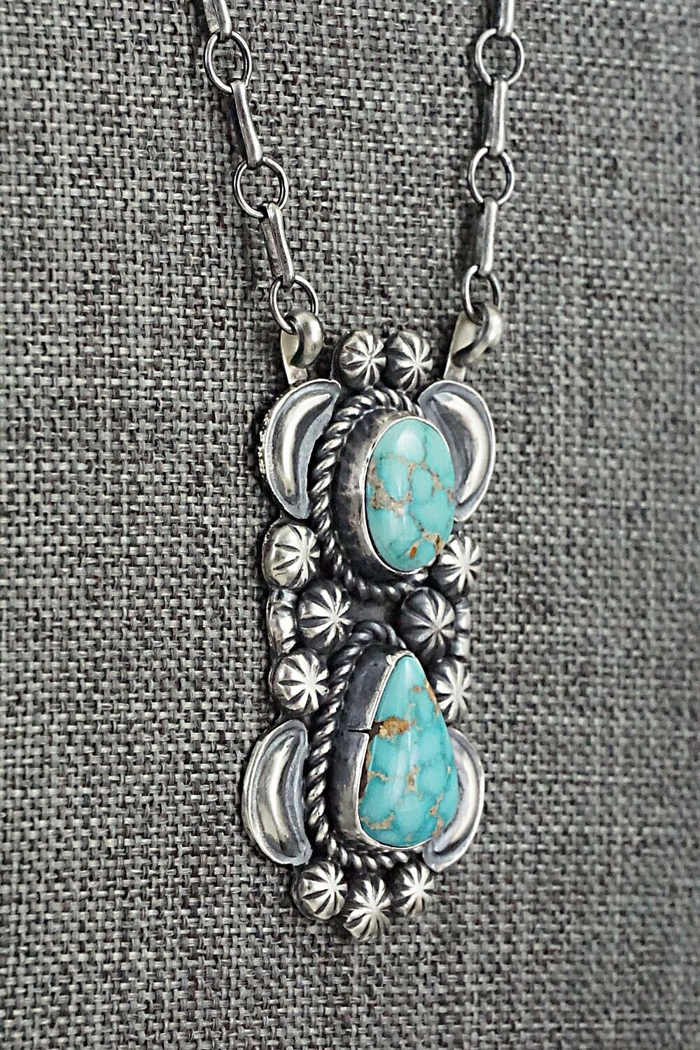 Turquoise & Sterling Silver Necklace - Jeff James - Image 3