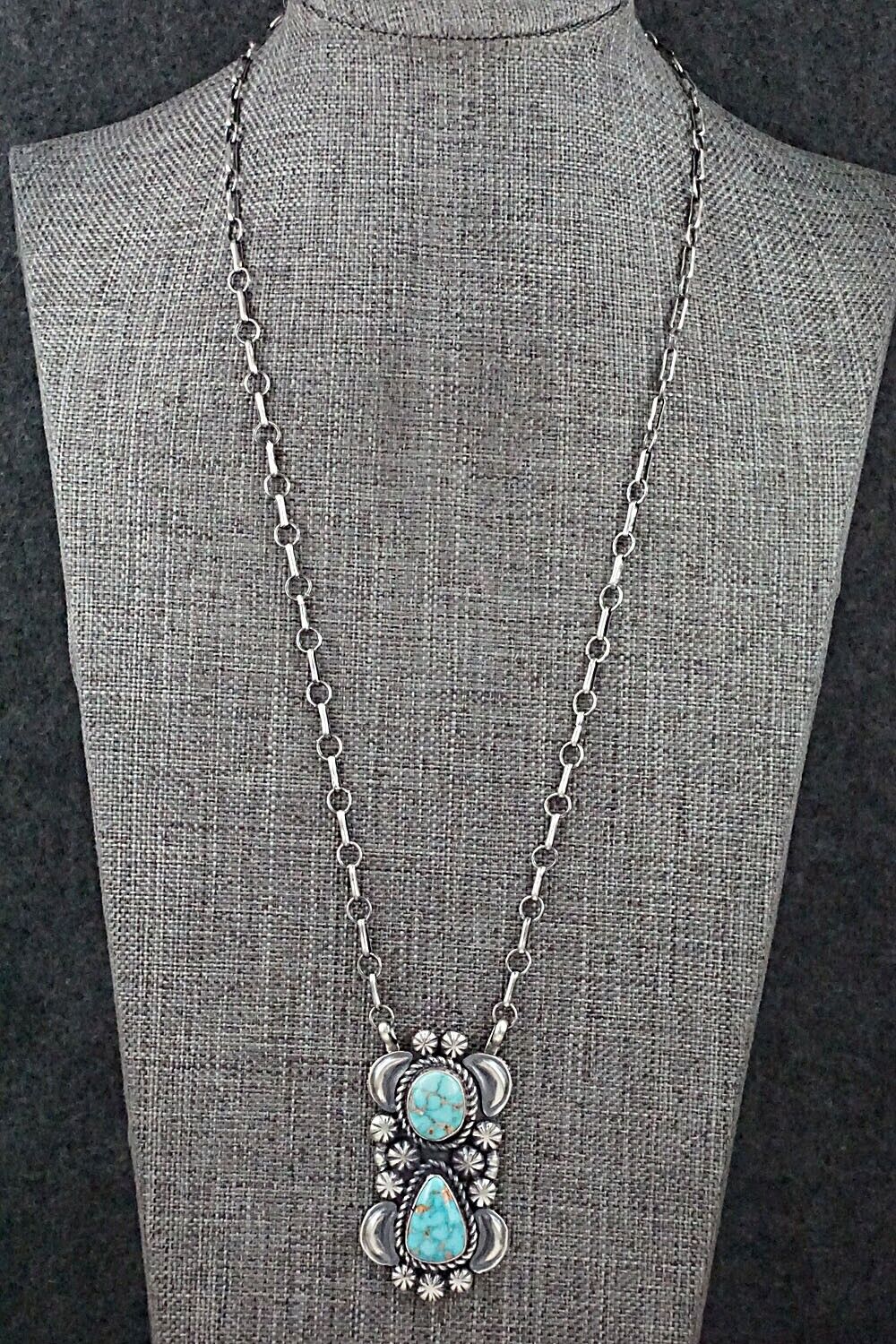 Turquoise & Sterling Silver Necklace - Jeff James - Image 4