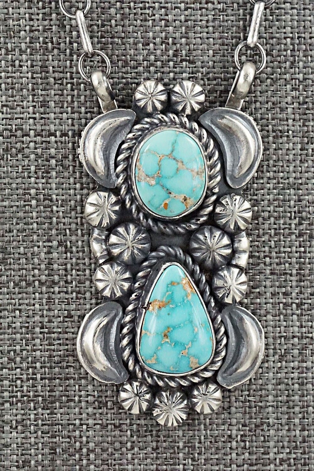 Turquoise & Sterling Silver Necklace - Jeff James - Image 6