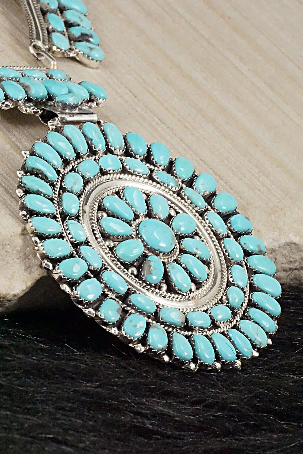 Turquoise & Sterling Silver Necklace - Jesse Williams - Image 10