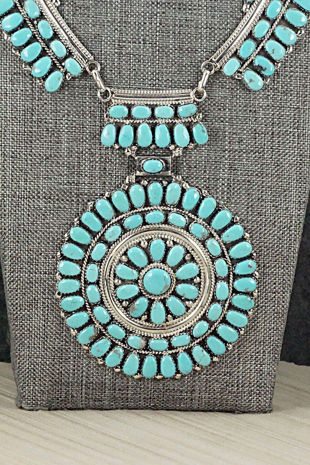 Turquoise & Sterling Silver Necklace - Jesse Williams - Image 3