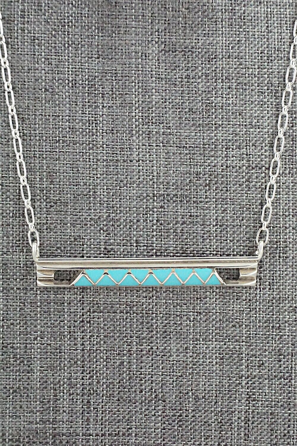 Turquoise & Sterling Silver Necklace - Laurie Kallestewa - Image 3