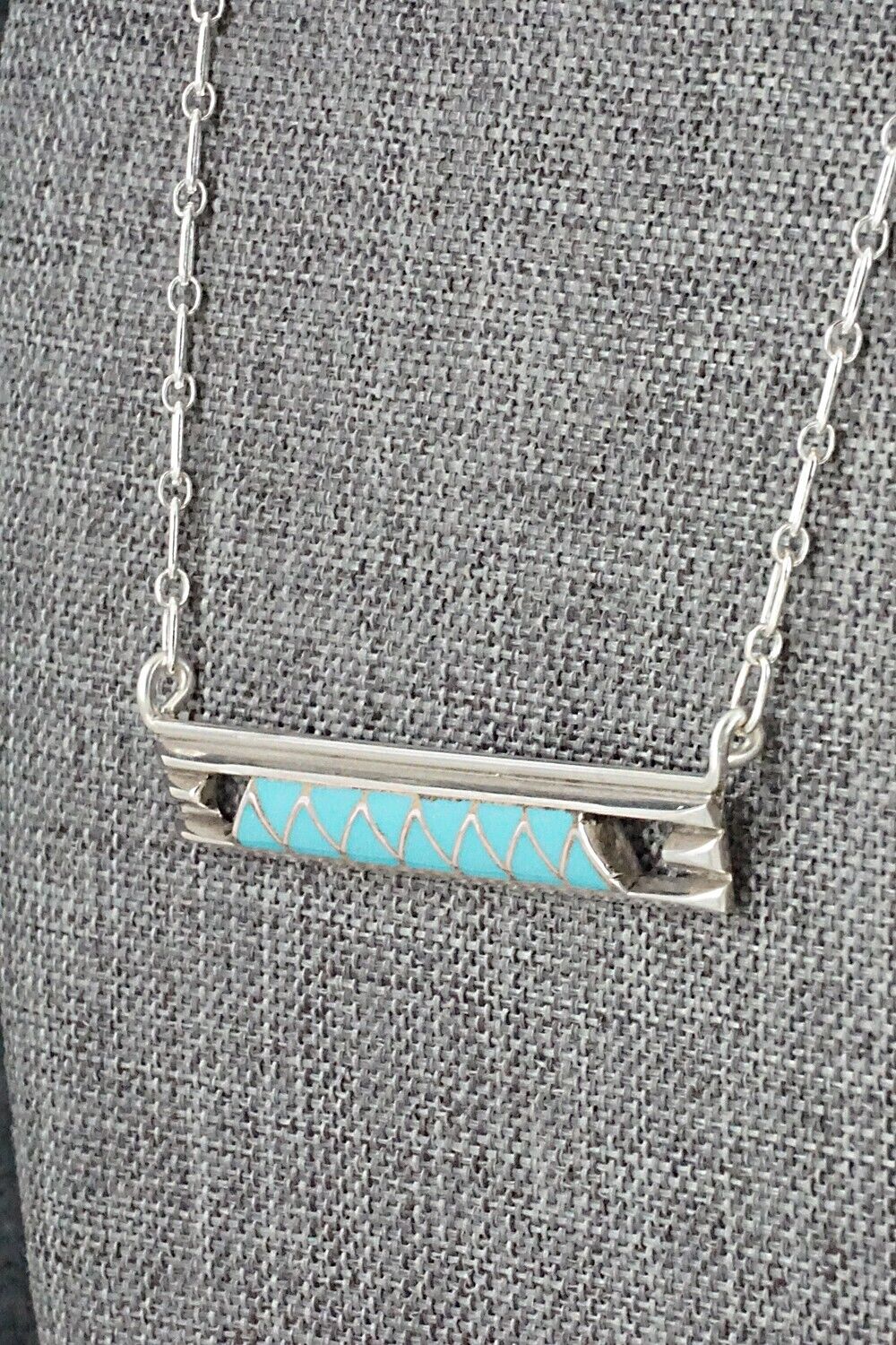 Turquoise & Sterling Silver Necklace - Laurie Kallestewa - Image 5