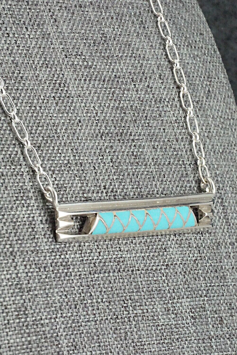 Turquoise & Sterling Silver Necklace - Laurie Kallestewa - Image 6