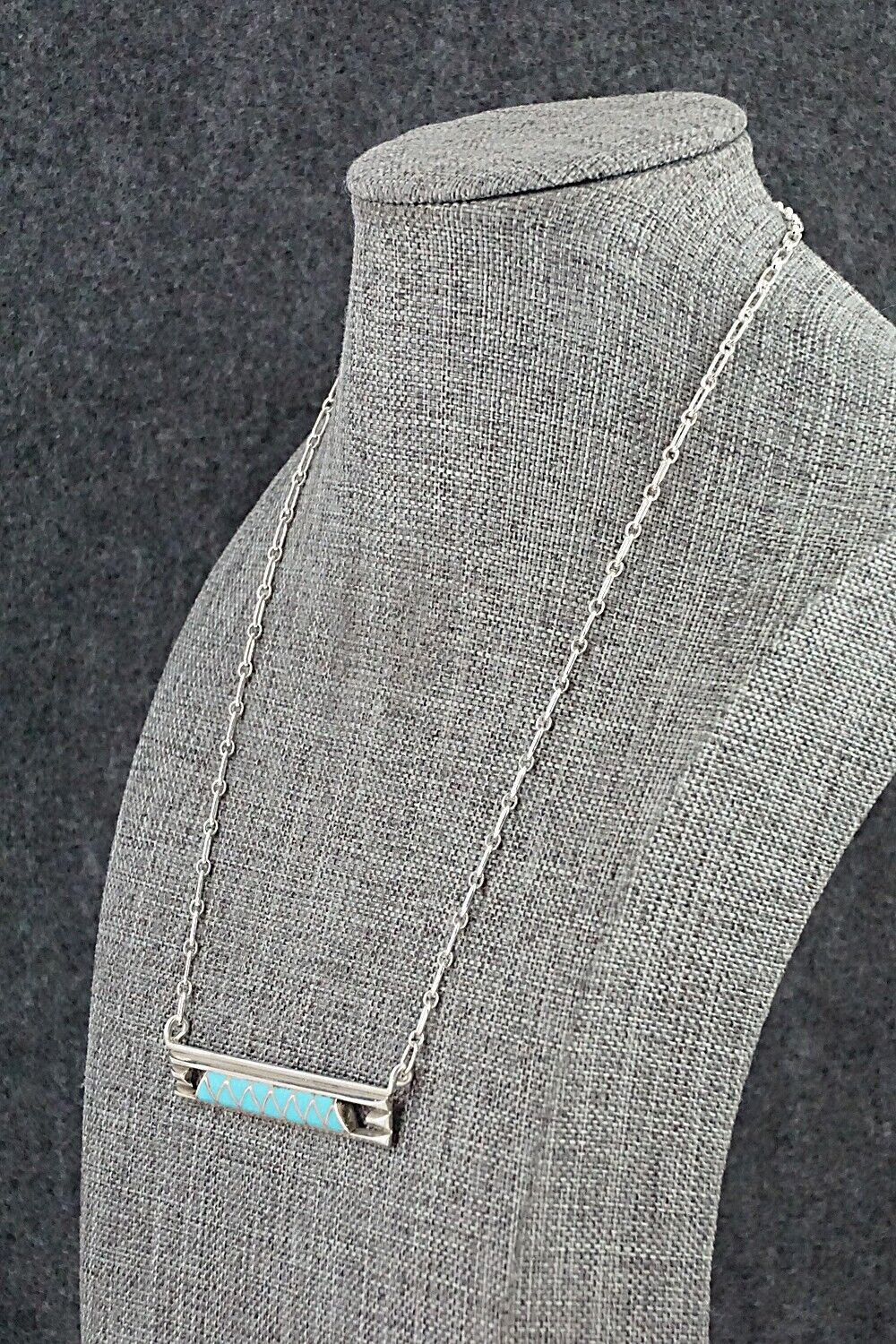 Turquoise & Sterling Silver Necklace - Laurie Kallestewa - Image 7