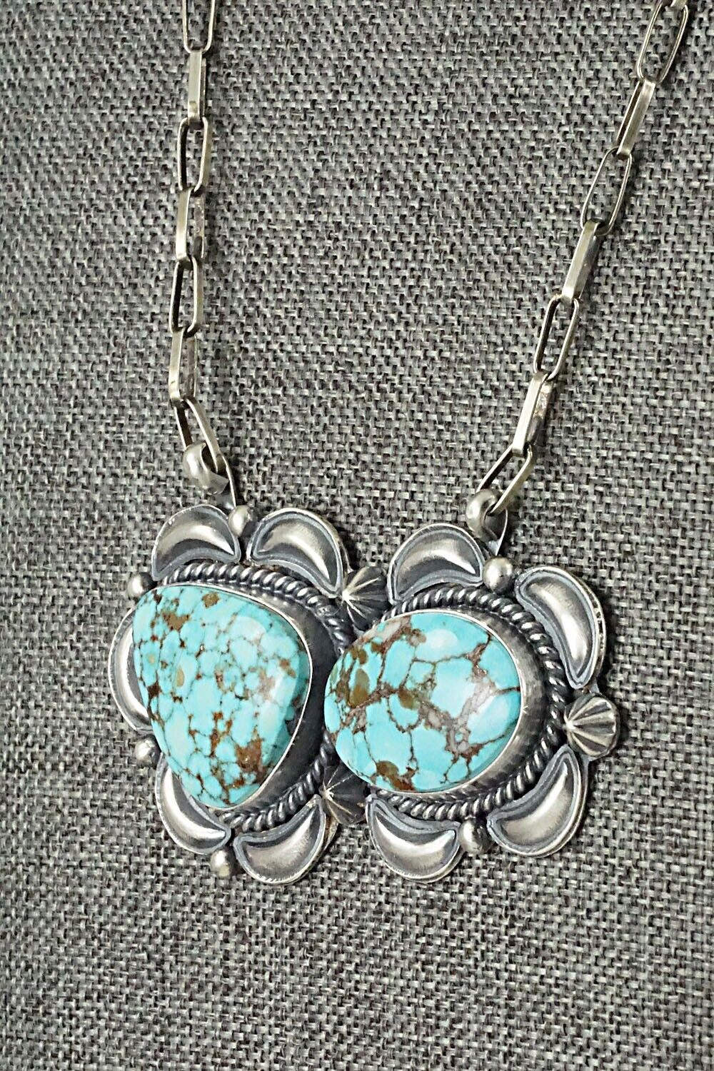 Turquoise & Sterling Silver Necklace - Raymond Delgarito - Image 4