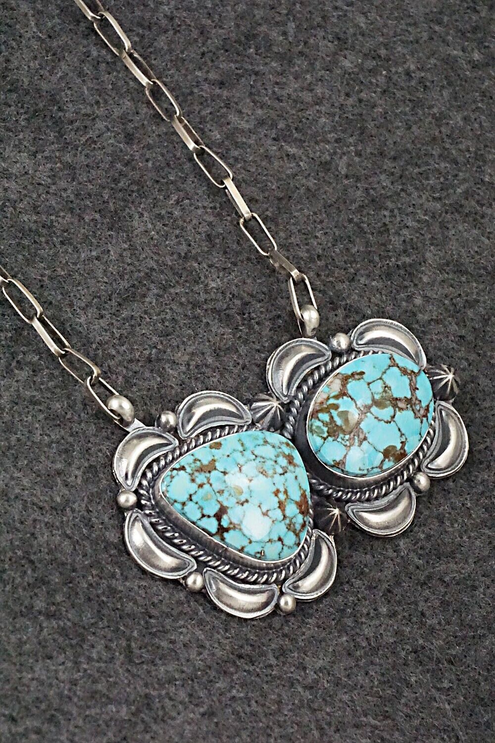 Turquoise & Sterling Silver Necklace - Raymond Delgarito - Image 7