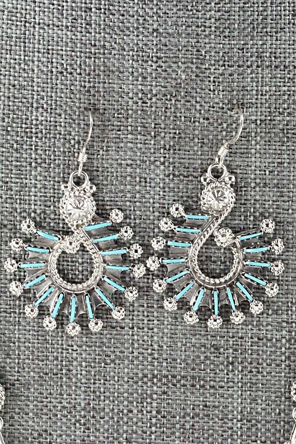 Turquoise & Sterling Silver Necklace Set - Kevin Leekity - Image 4