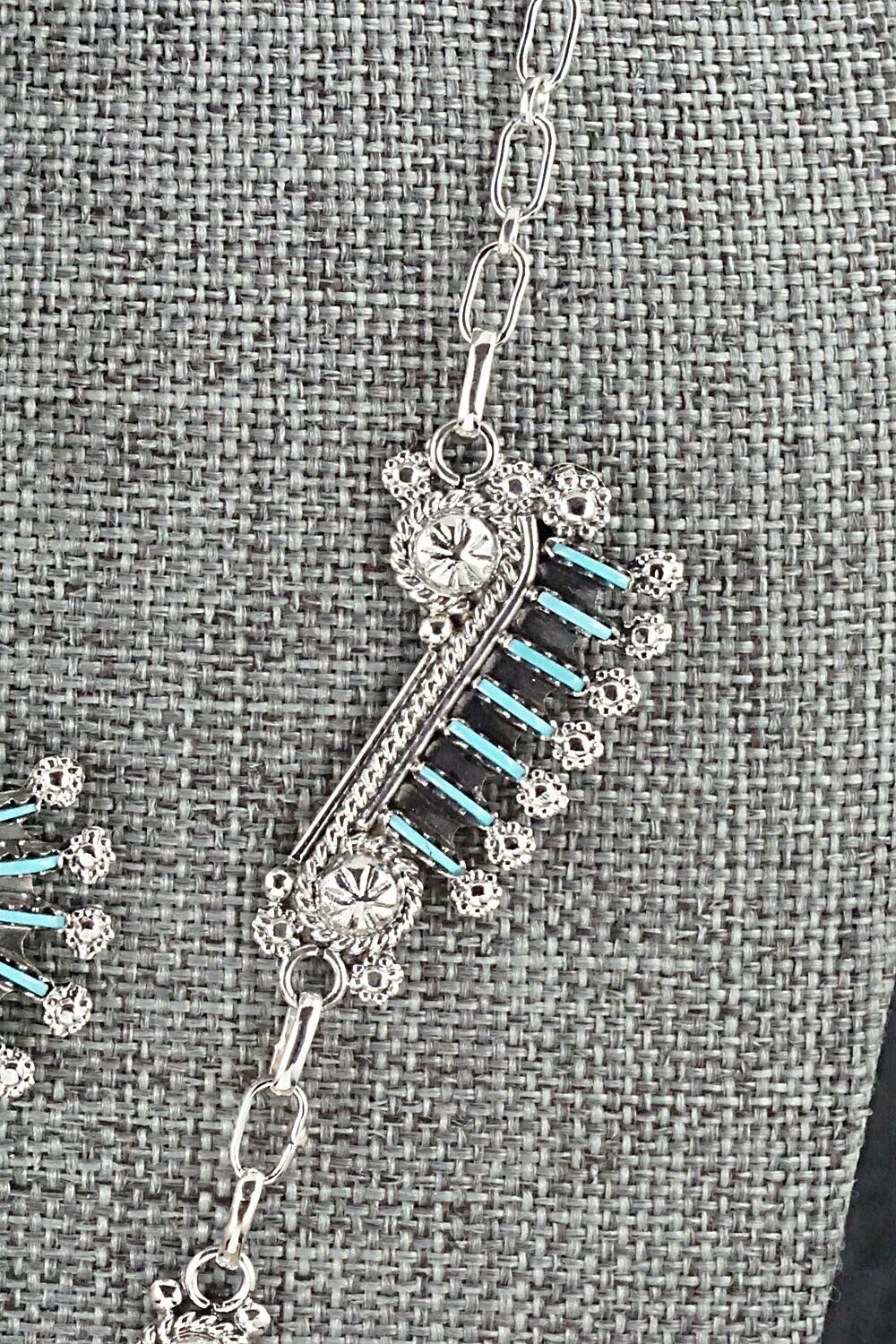 Turquoise & Sterling Silver Necklace Set - Kevin Leekity - Image 7