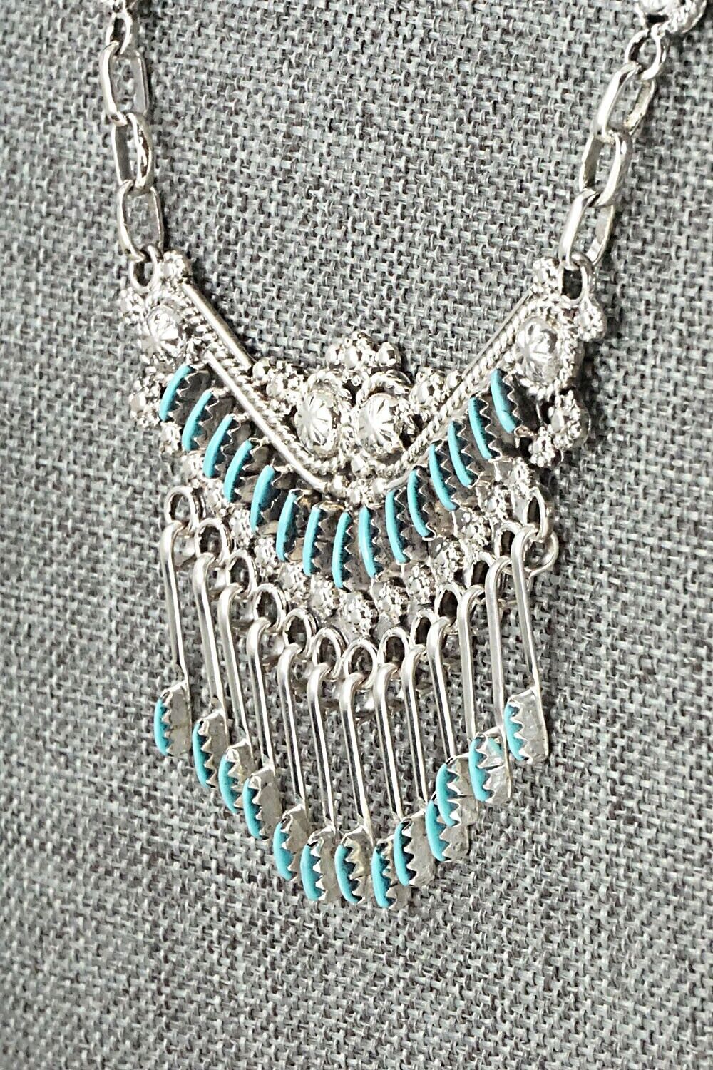 Turquoise & Sterling Silver Necklace Set - Kevin Leekity - Image 8