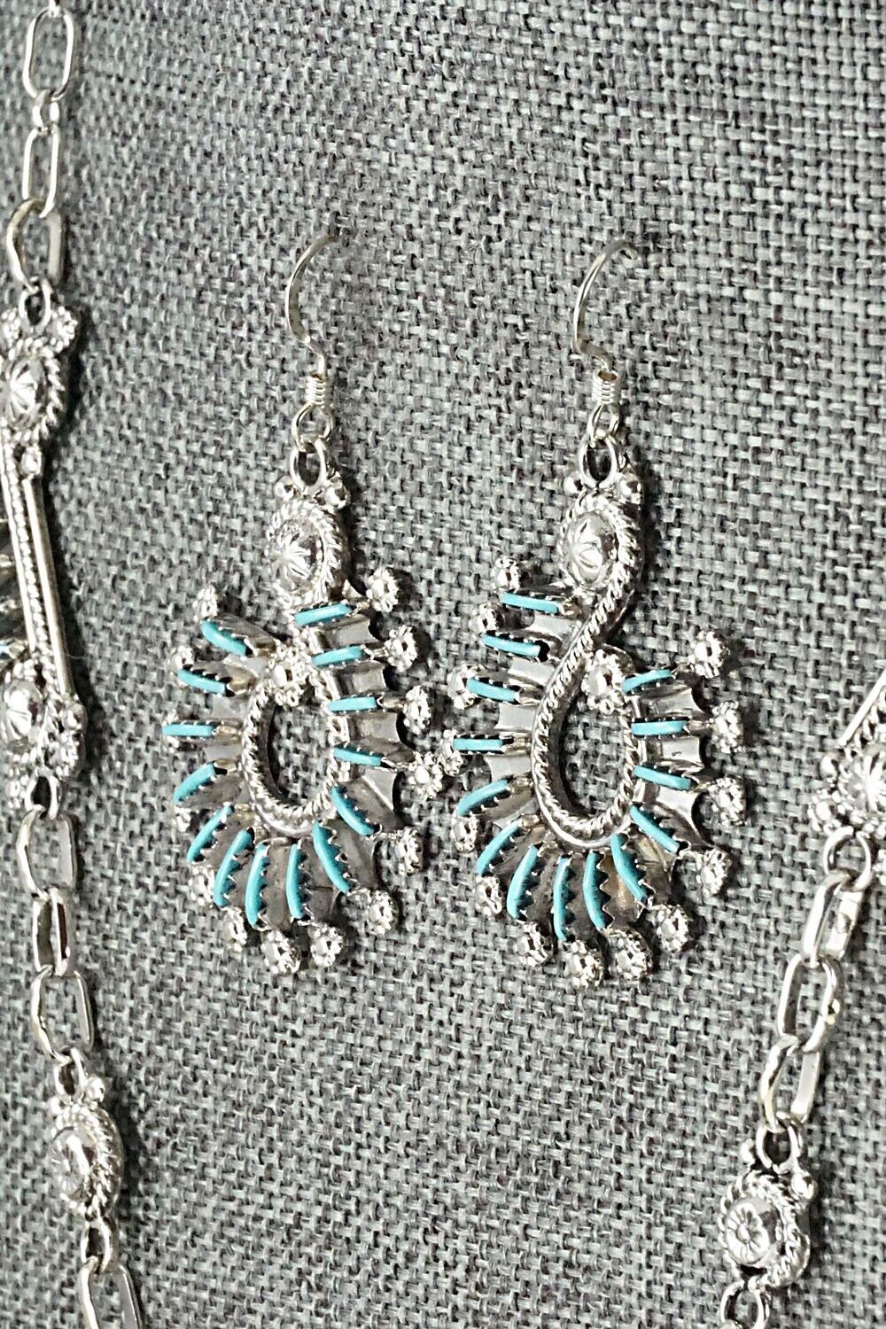 Turquoise & Sterling Silver Necklace Set - Kevin Leekity - Image 9