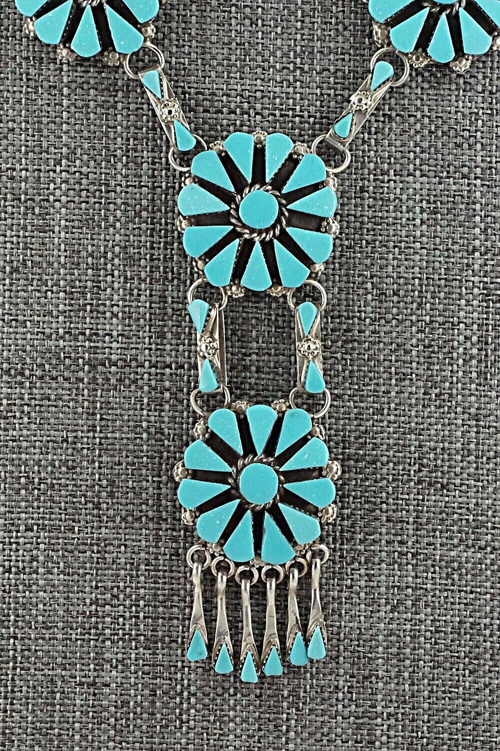 Turquoise & Sterling Silver Necklace Set - Merlinda Chavez - Image 4