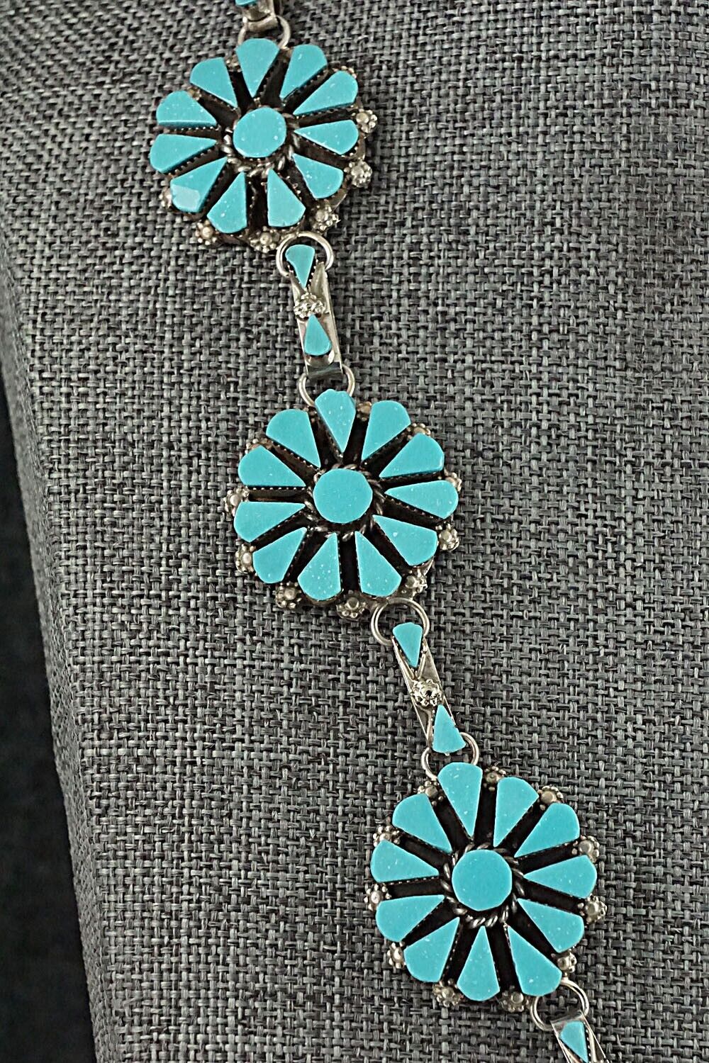 Turquoise & Sterling Silver Necklace Set - Merlinda Chavez - Image 5