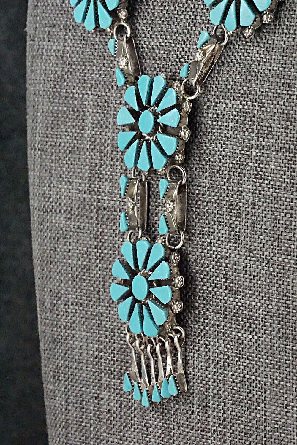 Turquoise & Sterling Silver Necklace Set - Merlinda Chavez - Image 6