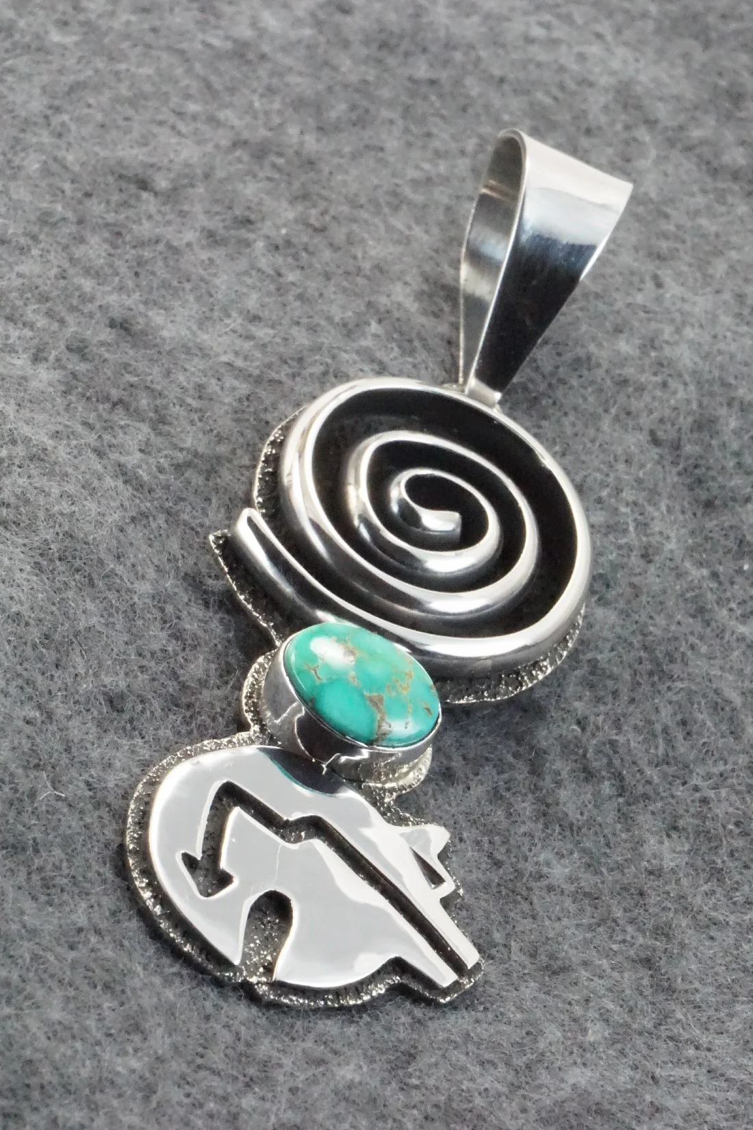 Turquoise & Sterling Silver Pendant - Alex Sanchez - Image 3