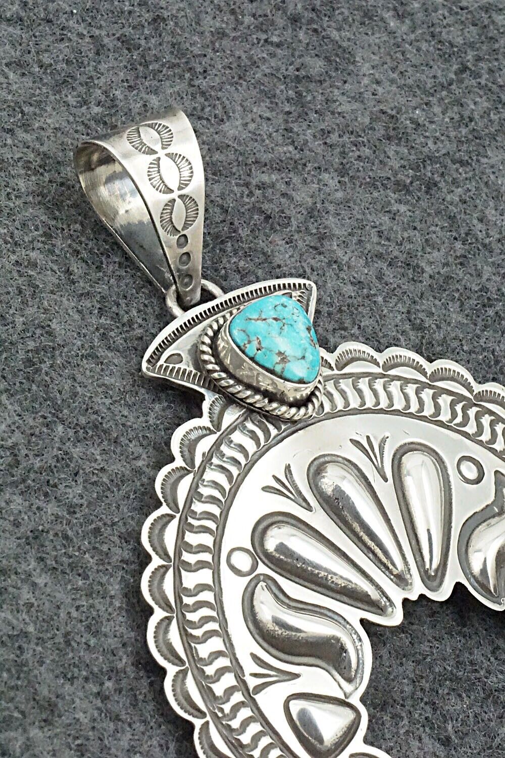 Turquoise & Sterling Silver Pendant - Alex Sanchez - Image 3