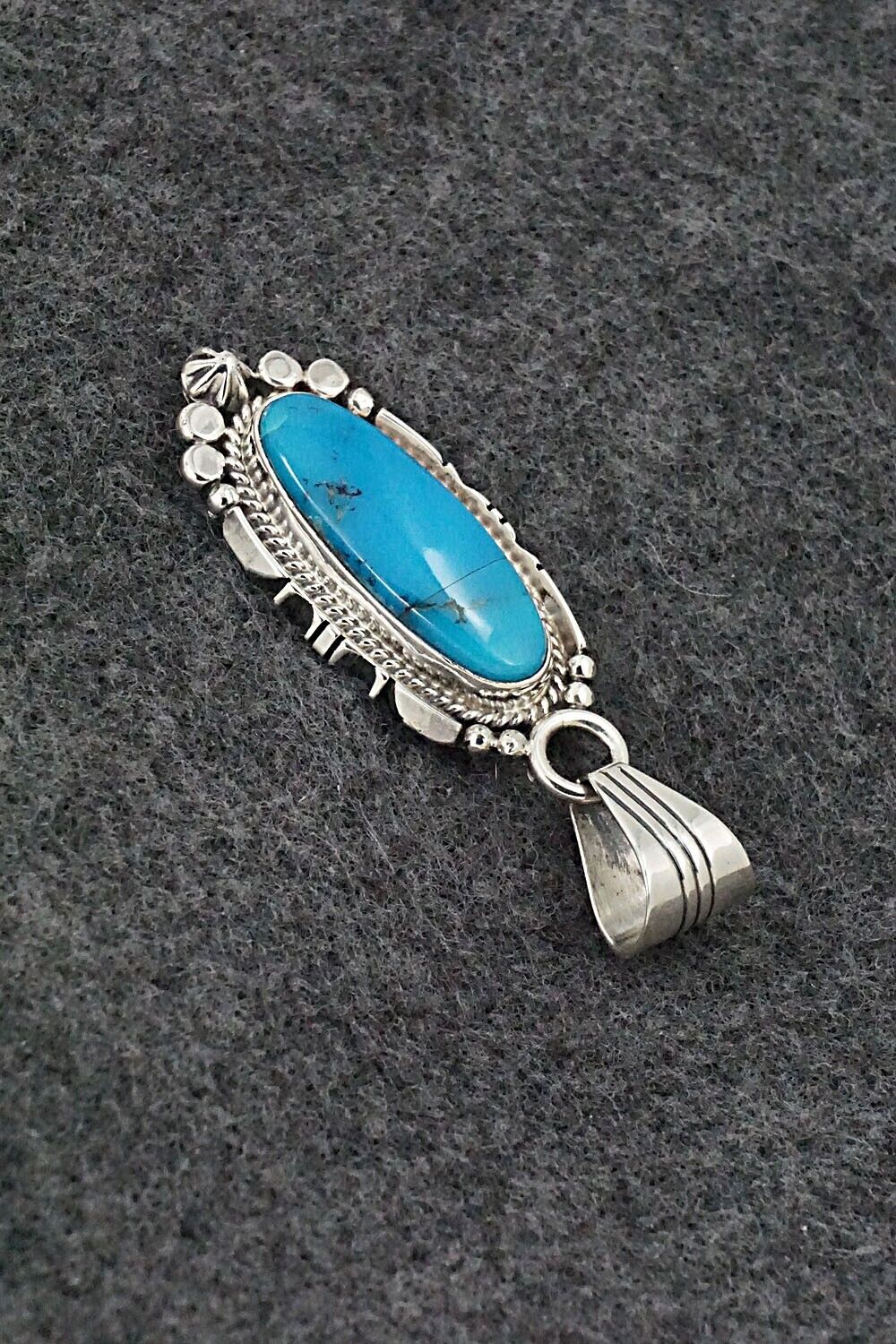 Turquoise & Sterling Silver Pendant - Daniel Benally - Image 3
