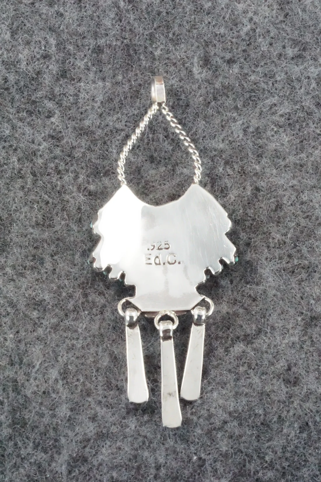 Turquoise & Sterling Silver Pendant - Edmund Cooeyate - Image 6