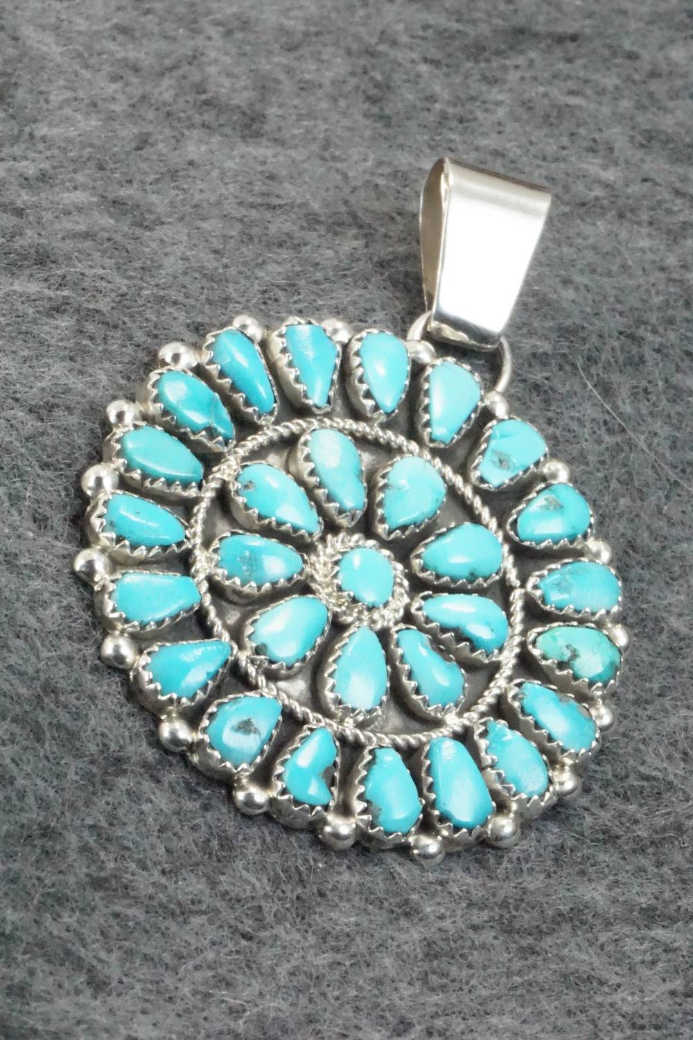 Turquoise & Sterling Silver Pendant - Eunise Wilson - Image 3