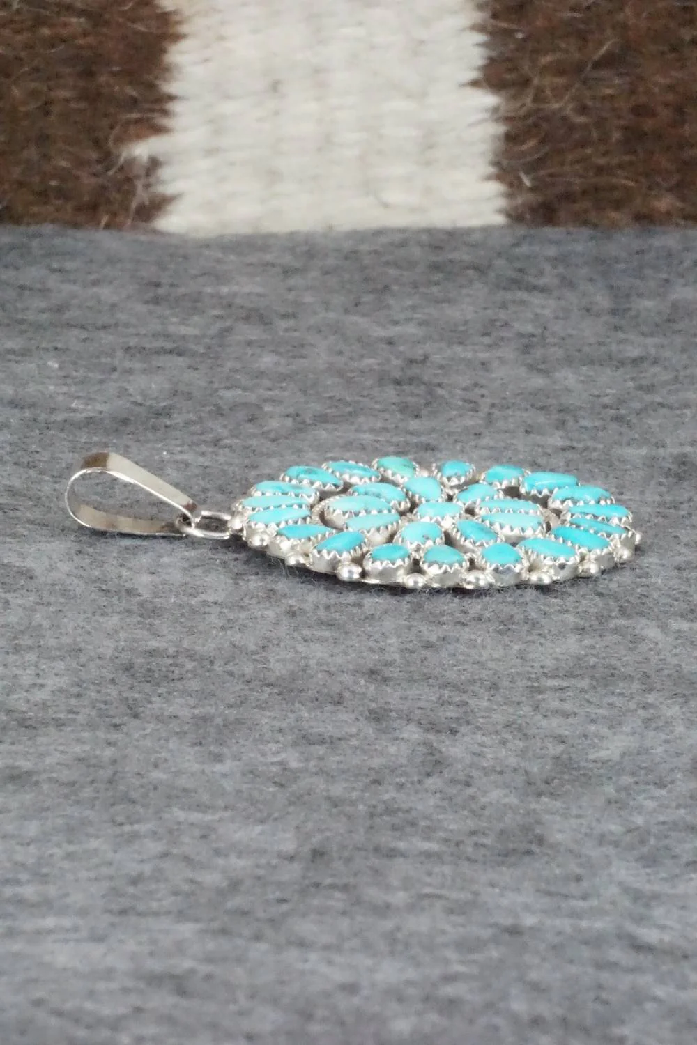Turquoise & Sterling Silver Pendant - Eunise Wilson - Image 6