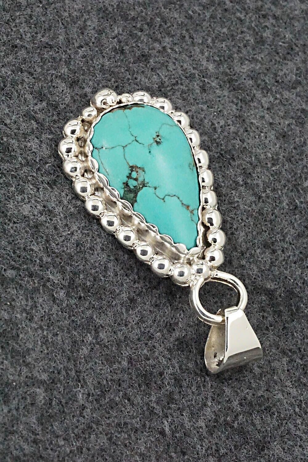 Turquoise & Sterling Silver Pendant - Fredrick Koruh Jr. - Image 3